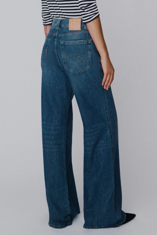 Marella Navy High Waisted Wide Leg Jeans MLSWLEG