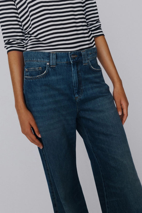 Marella Navy High Waisted Wide Leg Jeans MLSWLEG