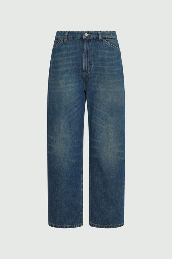Marella Navy High-Waisted Mom-Fit Jeans