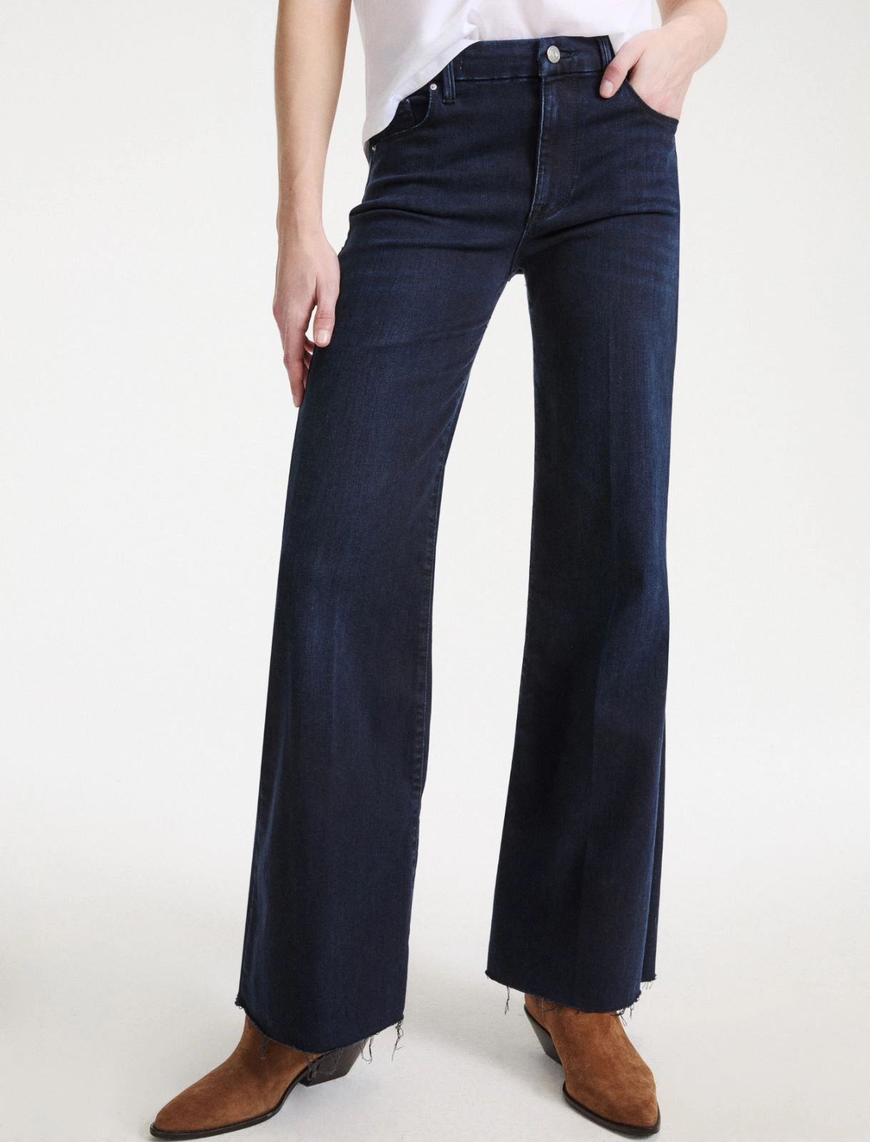 Marella Midnight Cropped Wide-Leg Jeans