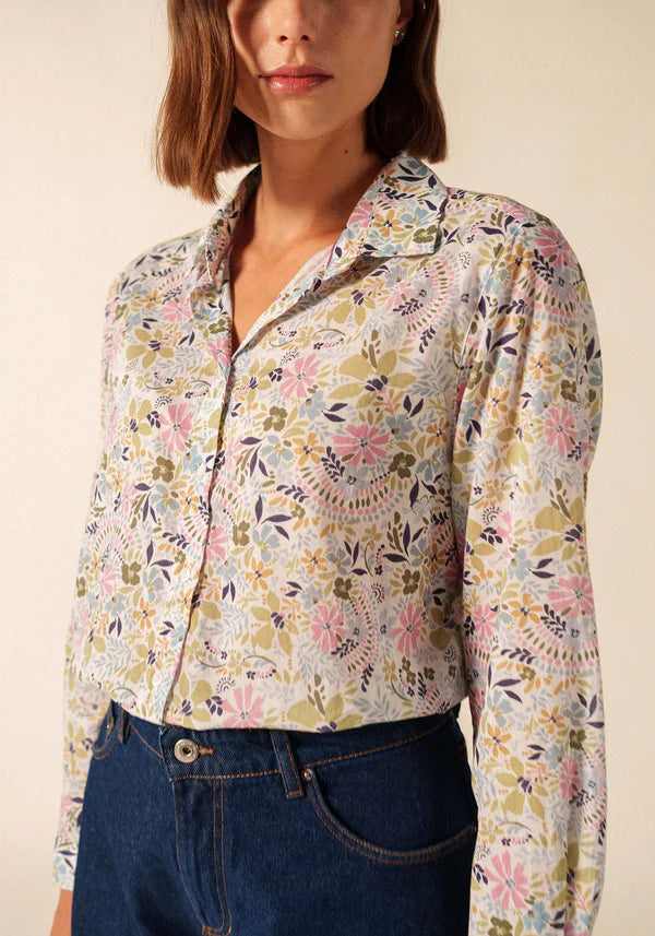 Saint James Floral Print Long Sleeves Cotton Shirt JEANNE ML 3213