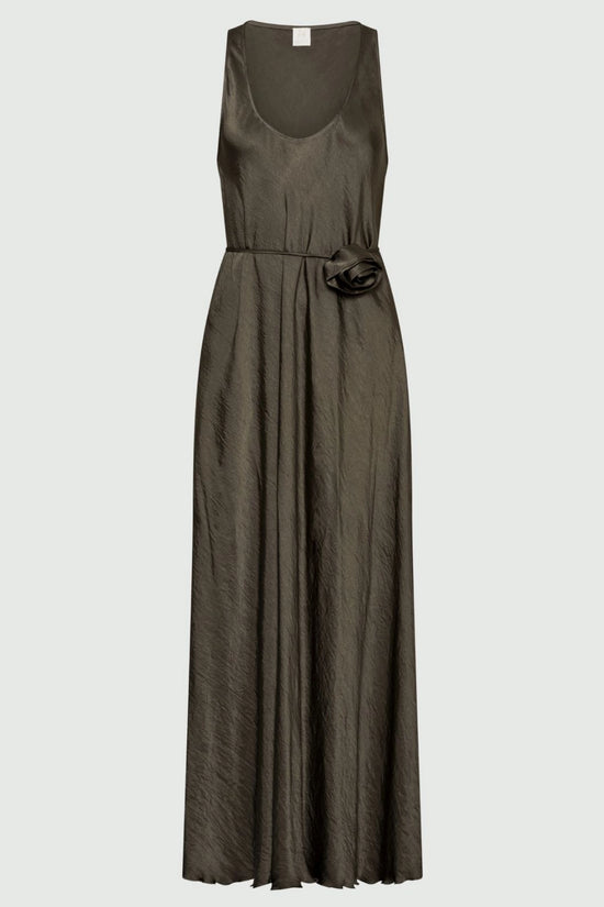Marella Brown Loose Fit Crinkle Twill Maxi Dress MLMALCOOL
