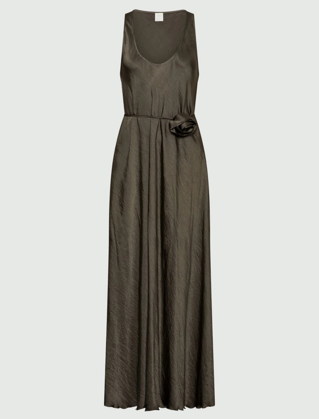Marella Brown Loose Fit Crinkle Twill Maxi Dress MLMALCOOL