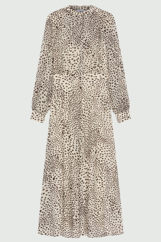 Marella Cream Print Long printed Georgette Shirt Dress MLLMASTRO