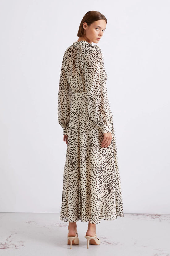 Marella Cream Print Long printed Georgette Shirt Dress MLLMASTRO