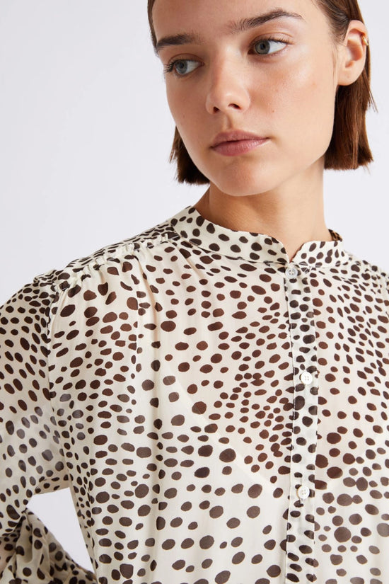 Marella Cream Print Long printed Georgette Shirt Dress MLLMASTRO