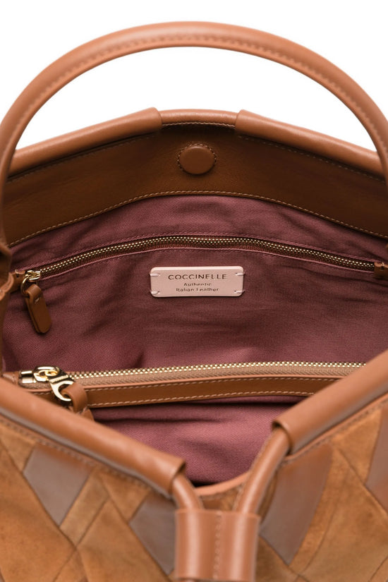 Coccinelle Cognac Lisbet Suede Tote Bag E1T1H180101
