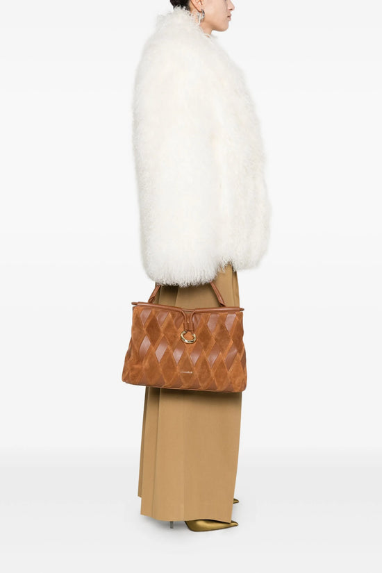 Coccinelle Cognac Lisbet Suede Tote Bag E1T1H180101