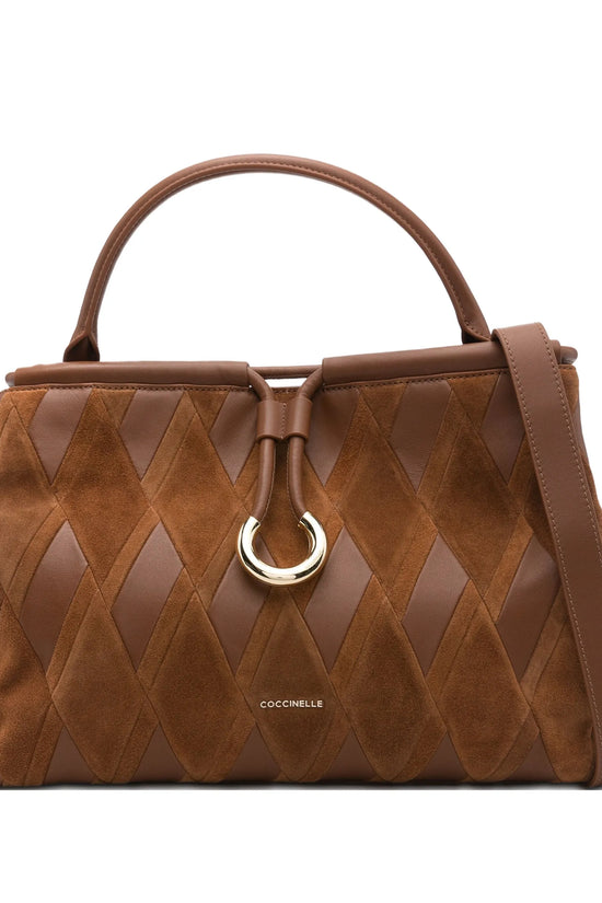 Coccinelle Cognac Lisbet Suede Tote Bag E1T1H180101