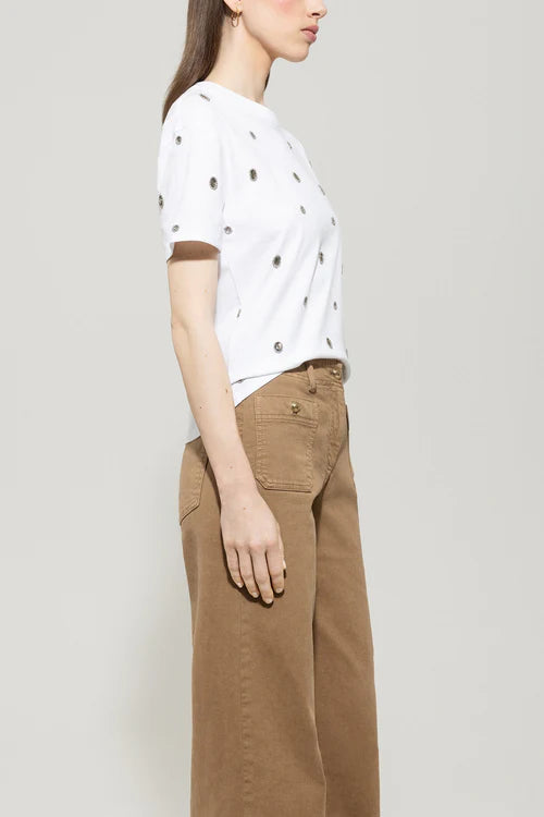 Luisa Cerano white embellished t-shirt 328280