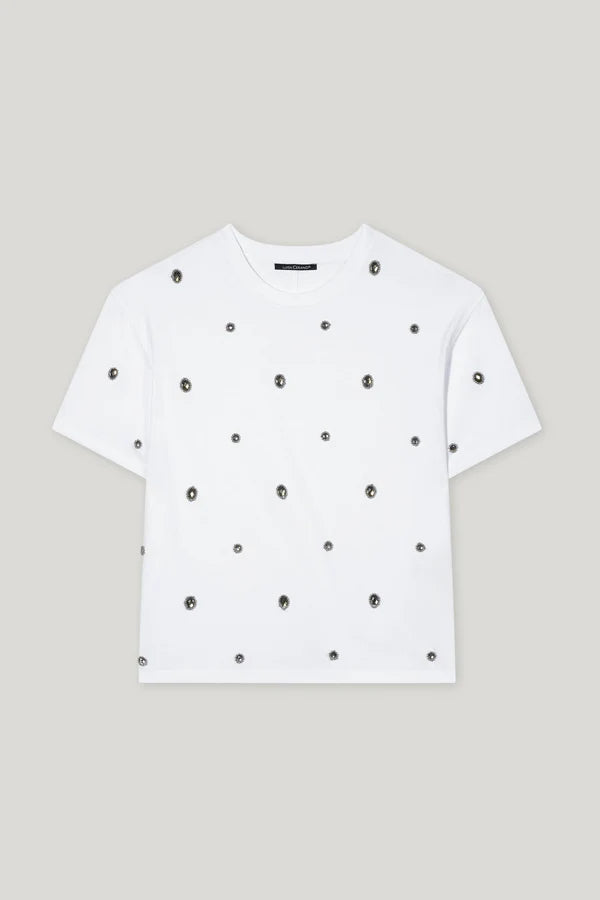 Luisa Cerano white embellished t-shirt 328280