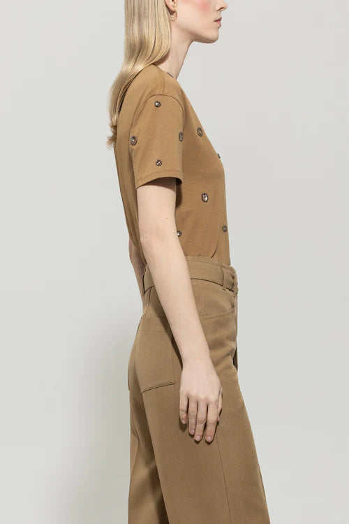 Luisa Cerano hemp embellished t-shirt 328280