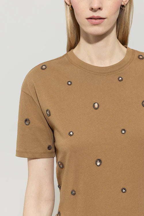 Luisa Cerano hemp embellished t-shirt 328280