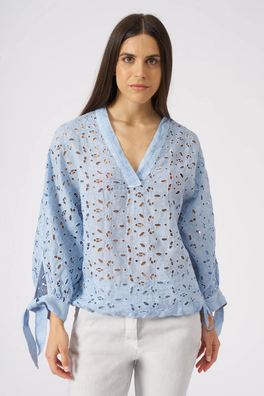 120 Lino broderie anglaise top 1PJC G335