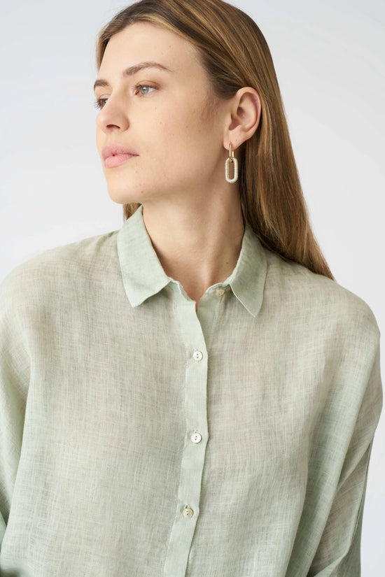 120 Lino 3/4 sleeve linen shirt 7210B568