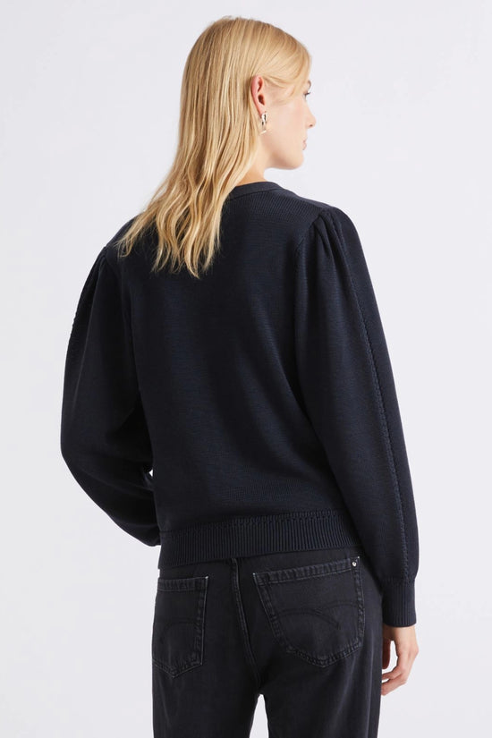 Marella Sport Navy Slim Fit V Neck Cardigan MLSPOLIS