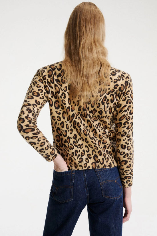 Marella Sport Beige Animal Print Wool Cardigan