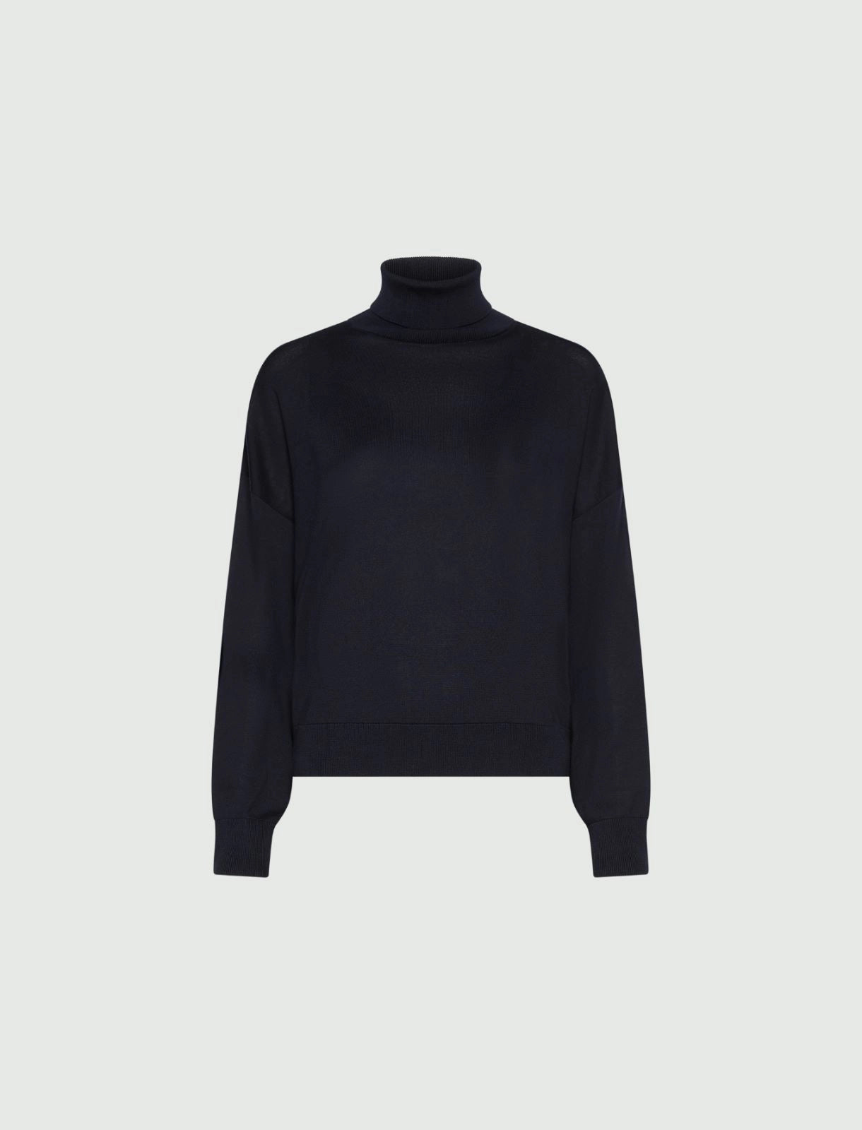 Marella Sport Navy Soft Lyocell Polo-Neck Sweater