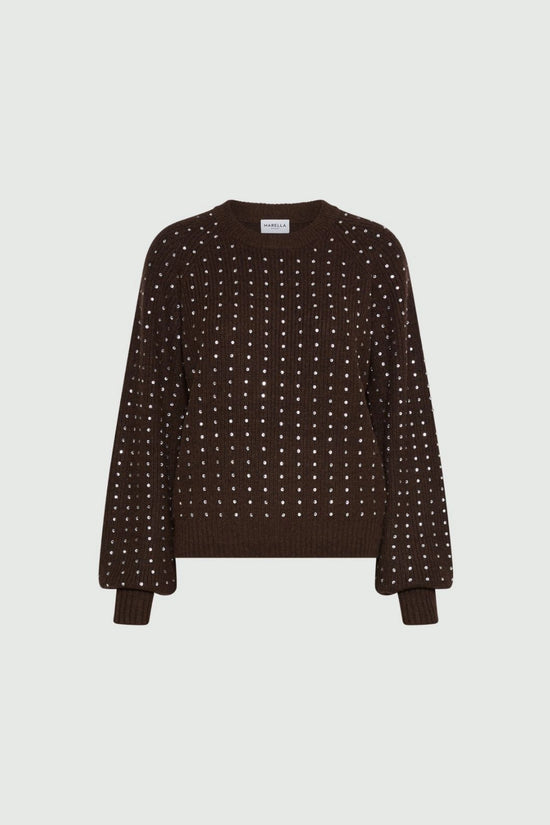 Marella Rhinestone Sweater Todi-BROWN