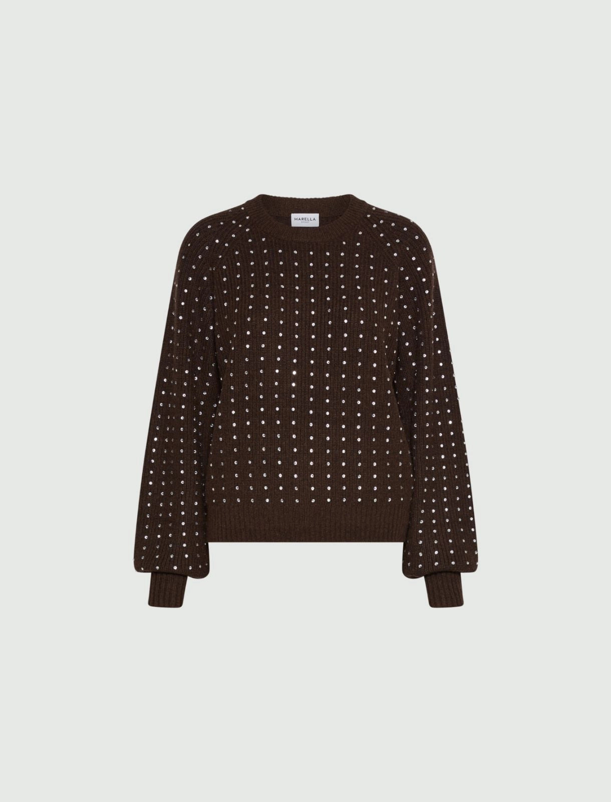 Marella Rhinestone Sweater Todi-BROWN