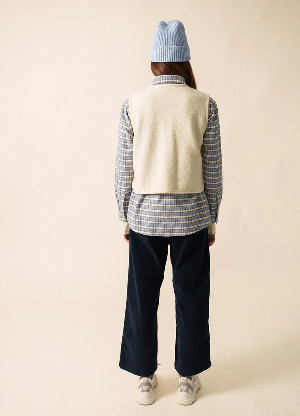 Saint James boiled wool gilet in white 3377 Jura