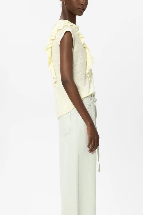 Luisa Cerano Pistachio Wide Leg Denim with Tie Belt
