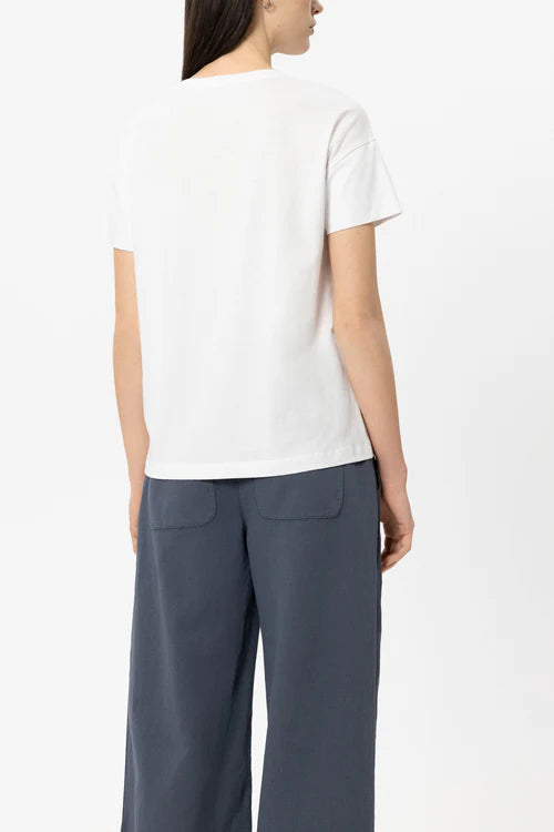 Luisa Cerano White T-Shirt with Floral Eyelet Embroidery 338375