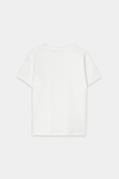 Luisa Cerano White T-Shirt with Floral Eyelet Embroidery 338375