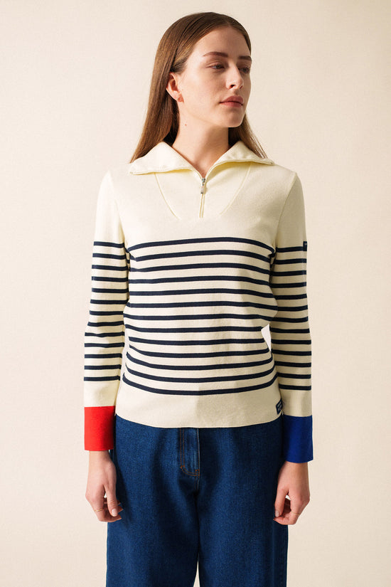 Saint James stripe zip top 3461 Passer.Tri