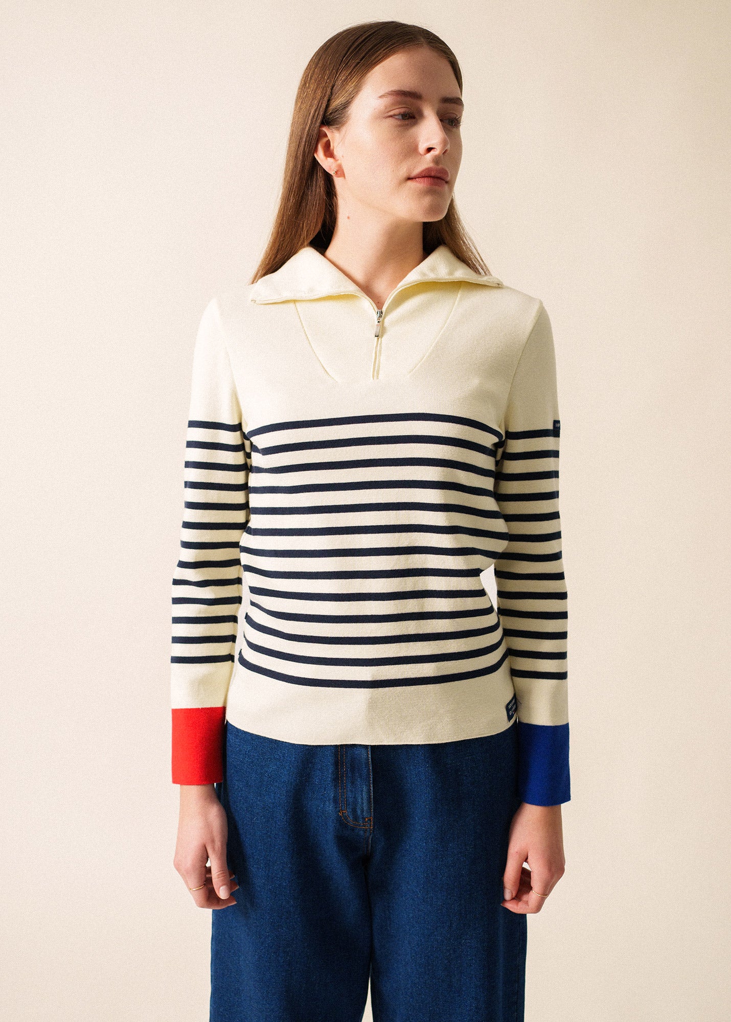 Saint James stripe zip top 3461 Passer.Tri