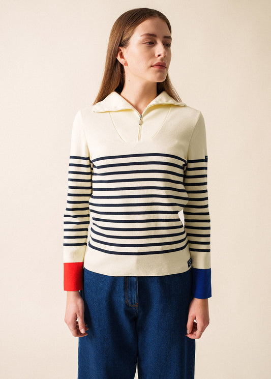 Saint James stripe zip top 3461 Passer.Tri