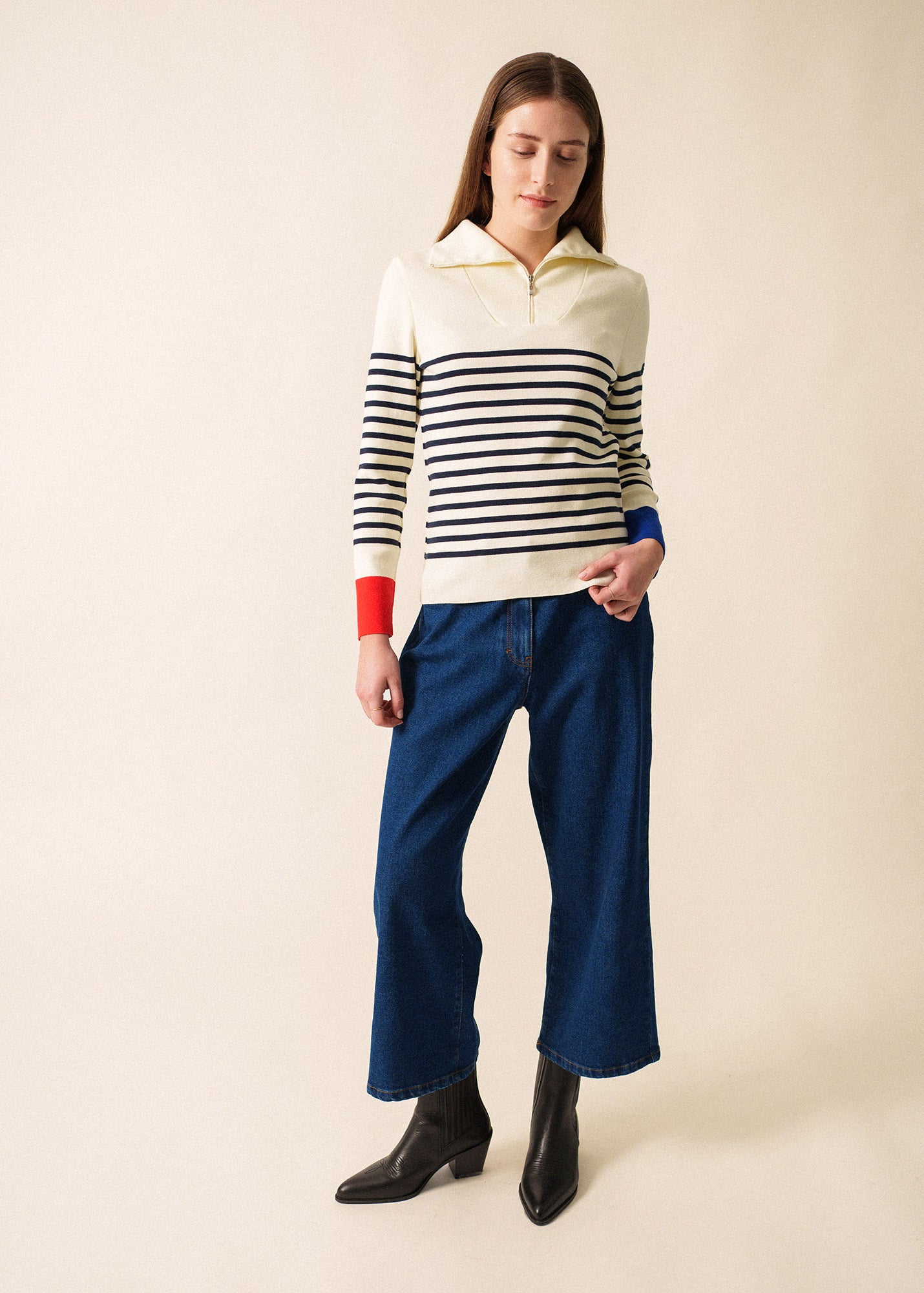 Saint James stripe zip top 3461 Passer.Tri