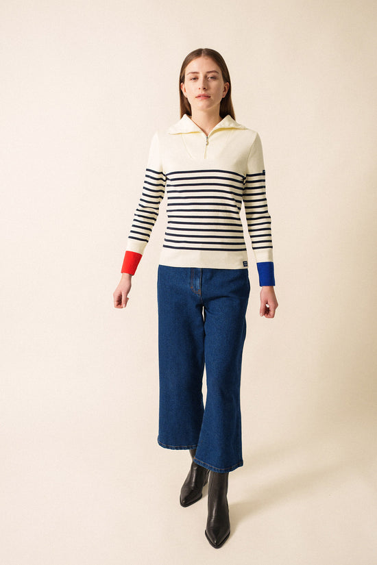 Saint James stripe zip top 3461 Passer.Tri