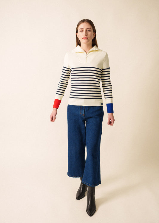Saint James stripe zip top 3461 Passer.Tri