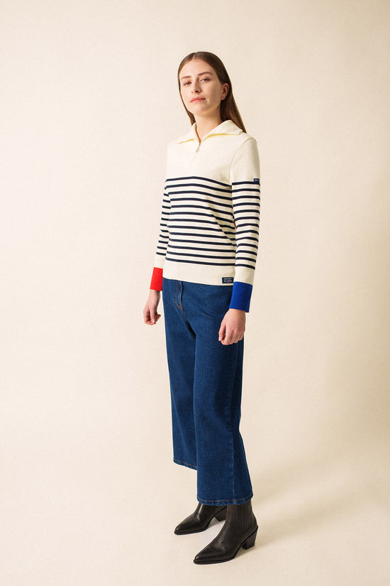 Saint James stripe zip top 3461 Passer.Tri