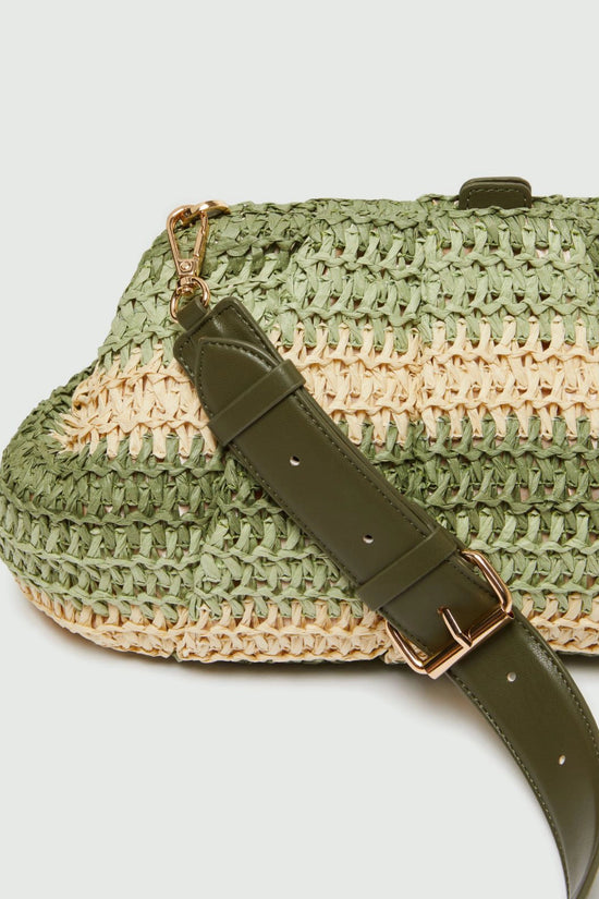 Marella green raffia-look bag Orefice