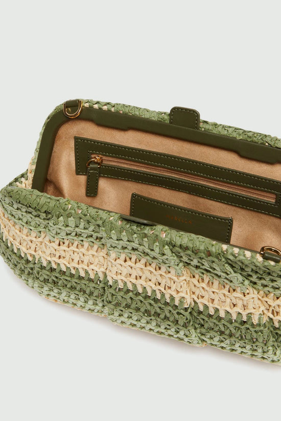 Marella green raffia-look bag Orefice