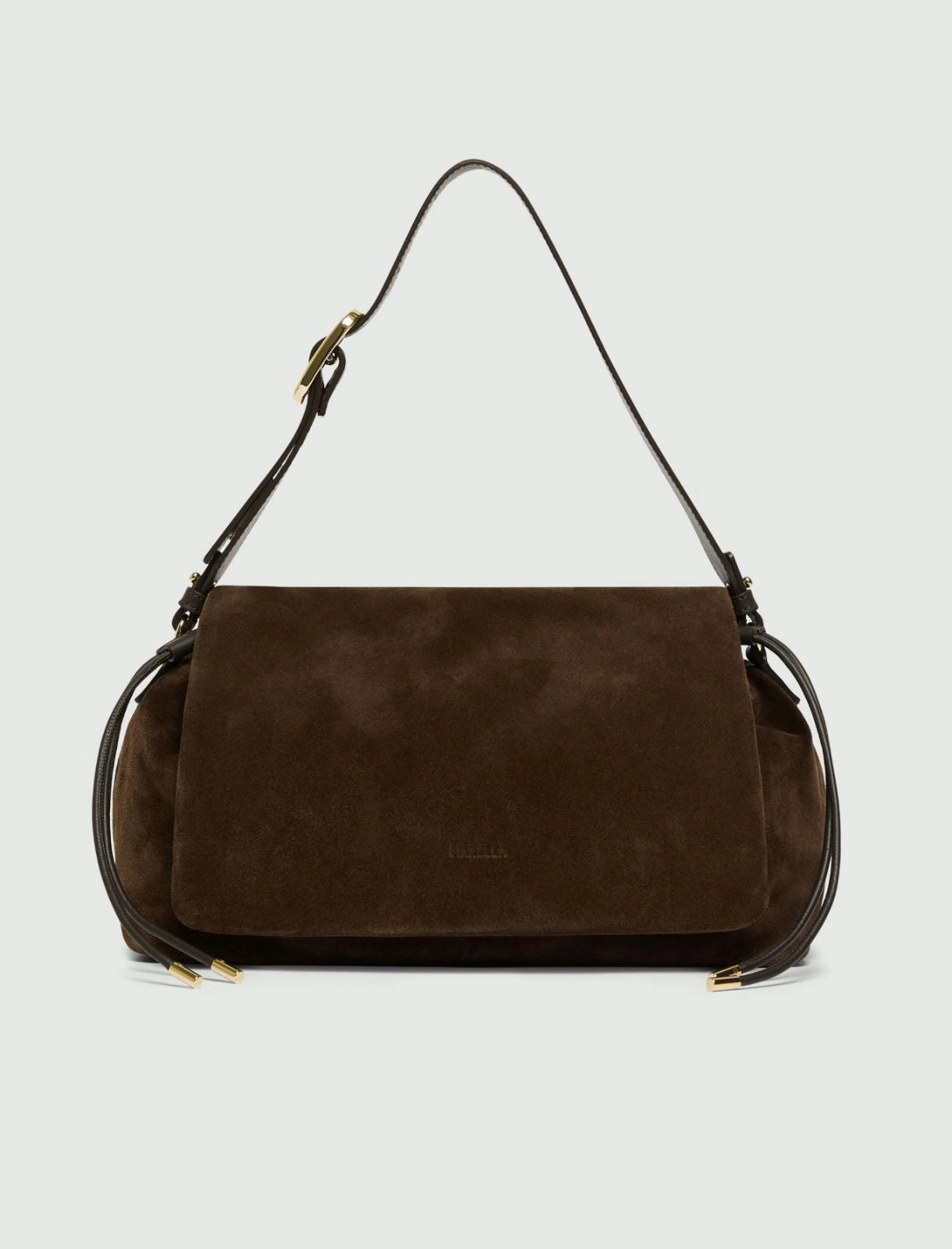 Marella Dark Brown Suede Drawstring Bag
