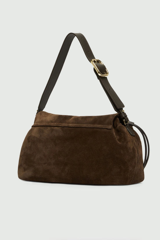 Marella Dark Brown Suede Drawstring Bag
