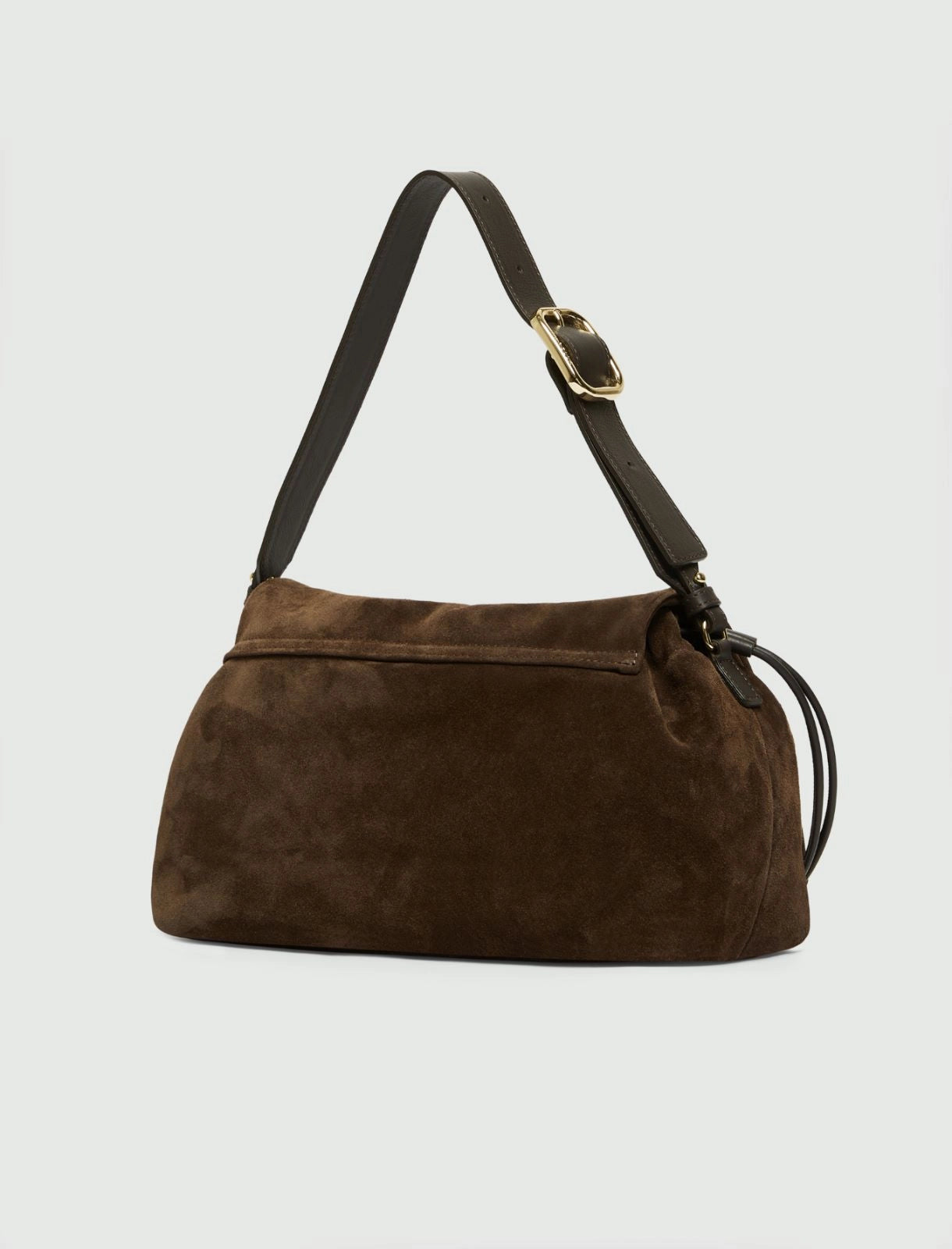 Marella Dark Brown Suede Drawstring Bag