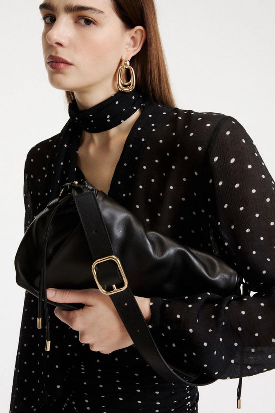 Marella Black Medium Leather Shoulder Bag