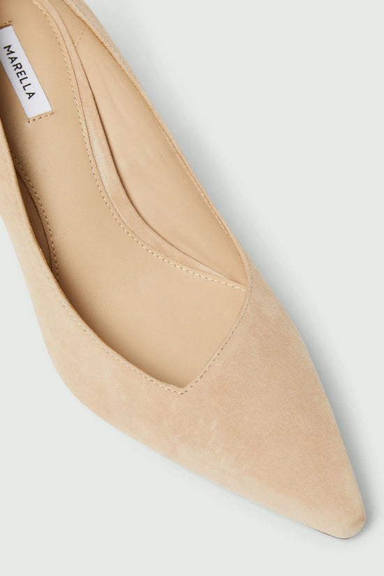 Marella Suede Court Shoes in Nude Mlaalare