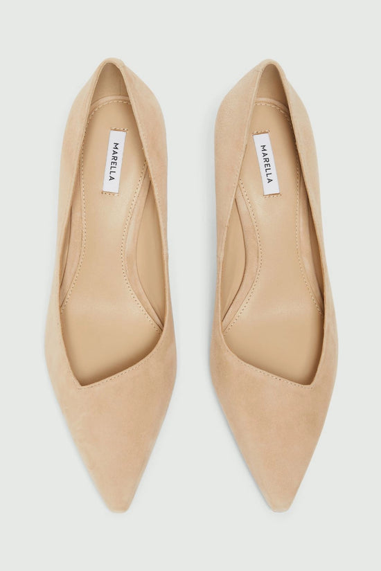 Marella Suede Court Shoes in Nude Mlaalare