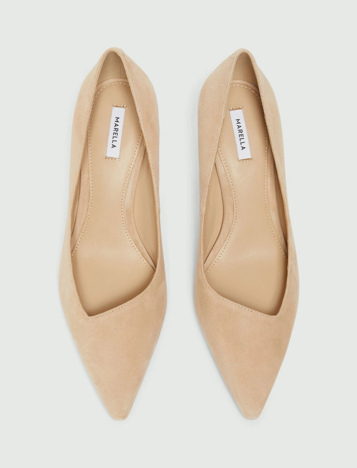 Marella Suede Court Shoes in Nude Mlaalare