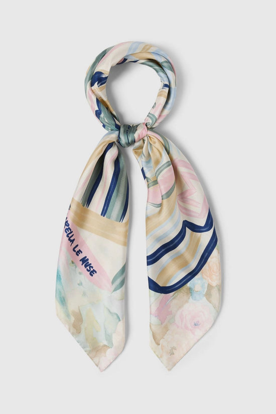 Marella Multicolour Silk twill scarf with a Marella Le Muse print MLATERRA