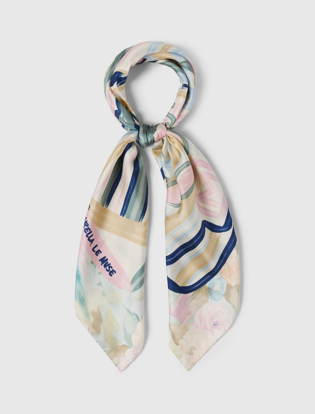 Marella Multicolour Silk twill scarf with a Marella Le Muse print MLATERRA
