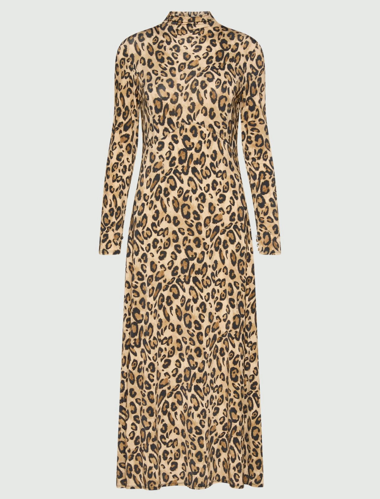Marella Sport Camel Animal Print Fitted Jersey Dress
