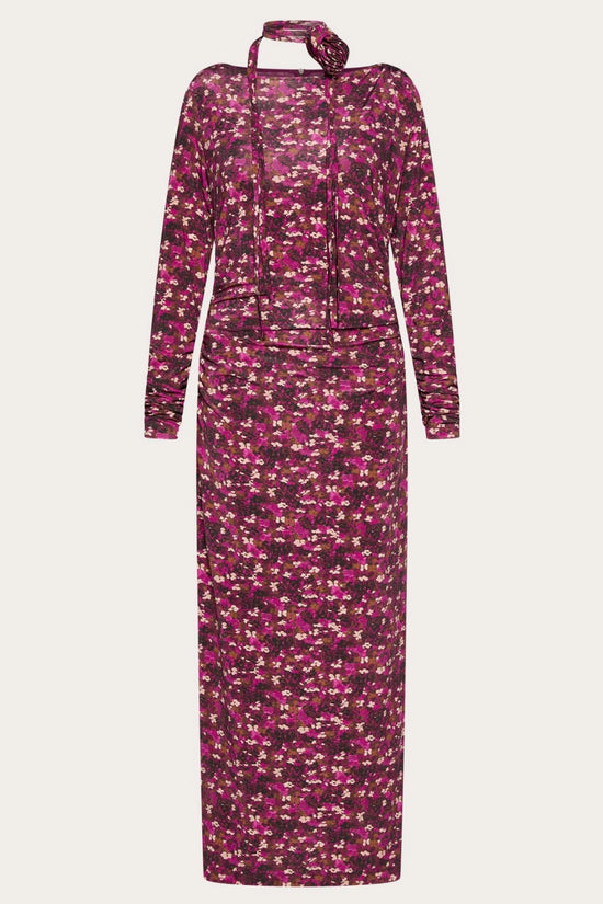 Marella Fuchsia Long Stretch-Jersey Dress