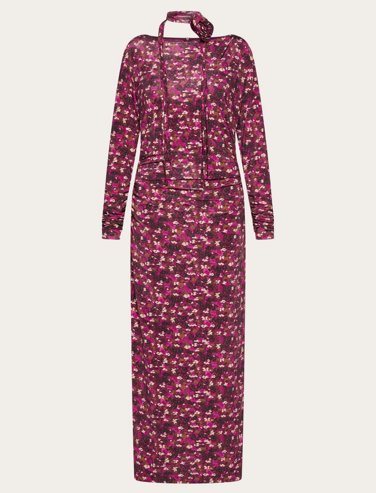 Marella Fuchsia Long Stretch-Jersey Dress