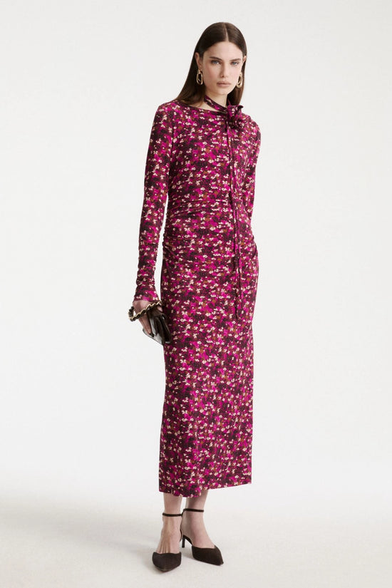 Marella Fuchsia Long Stretch-Jersey Dress